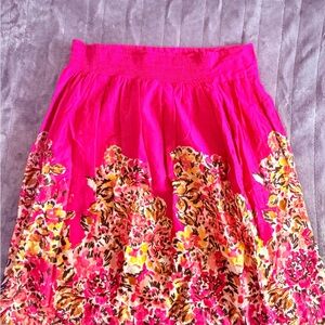 Floral Pink A line Skirt